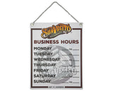 Business Hours Door Sign Front