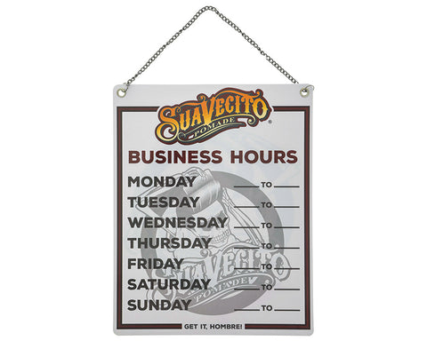 Business Hours Door Sign Front