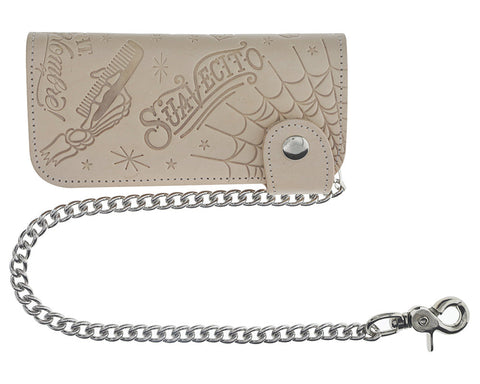 Patterned Chain Wallet - Natural 