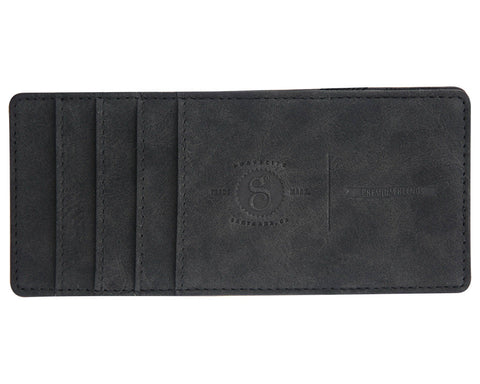 Suavecito Large Embossed Magic Wallet - Matte Black - Front