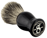 Black Resin Shave Brush - Angled View