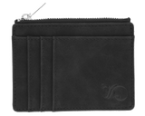 Zipper Card Holder Wallet - Black - Back