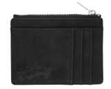 Zipper Card Holder Wallet - Black - Front