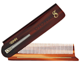 Deluxe Amber Folding Comb - Folded