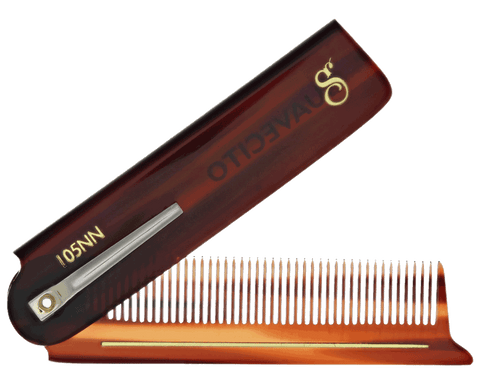 Deluxe Amber Folding Comb - Folded