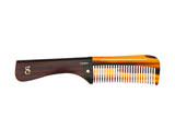 Deluxe Amber Folding Handle Comb - 6.5" - Open