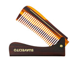 Deluxe Amber Folding Handle Comb - 8" - Folded