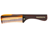 Deluxe Amber Folding Handle Comb - 8" - Open