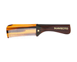 Deluxe Amber Folding Handle Comb - 6.5" - Open