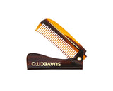 Deluxe Amber Folding Handle Comb - 5.5" - Folded