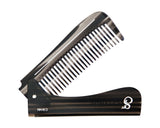 Deluxe Black Folding Handle Comb - 8" - Folded
