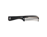 Deluxe Black Folding Handle Comb - 5.5" - Open