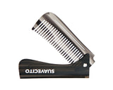 Deluxe Black Folding Handle Comb - 6.5" - Folded