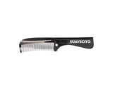 Deluxe Black Folding Handle Comb - 5.5" - Open