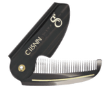 Deluxe Folding Mustache Comb - Black - Folded