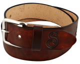 OG Script Leather Belt - Antique Brown