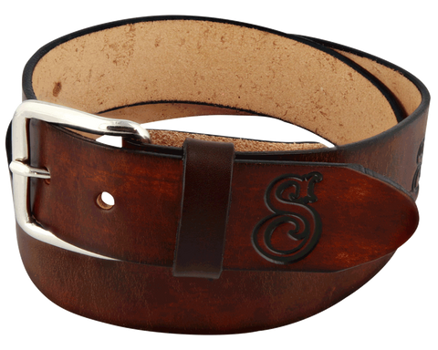 OG Script Leather Belt - Antique Brown